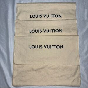 Louis Vuitton Cream Dust Covers with Black Logo lot of 3
